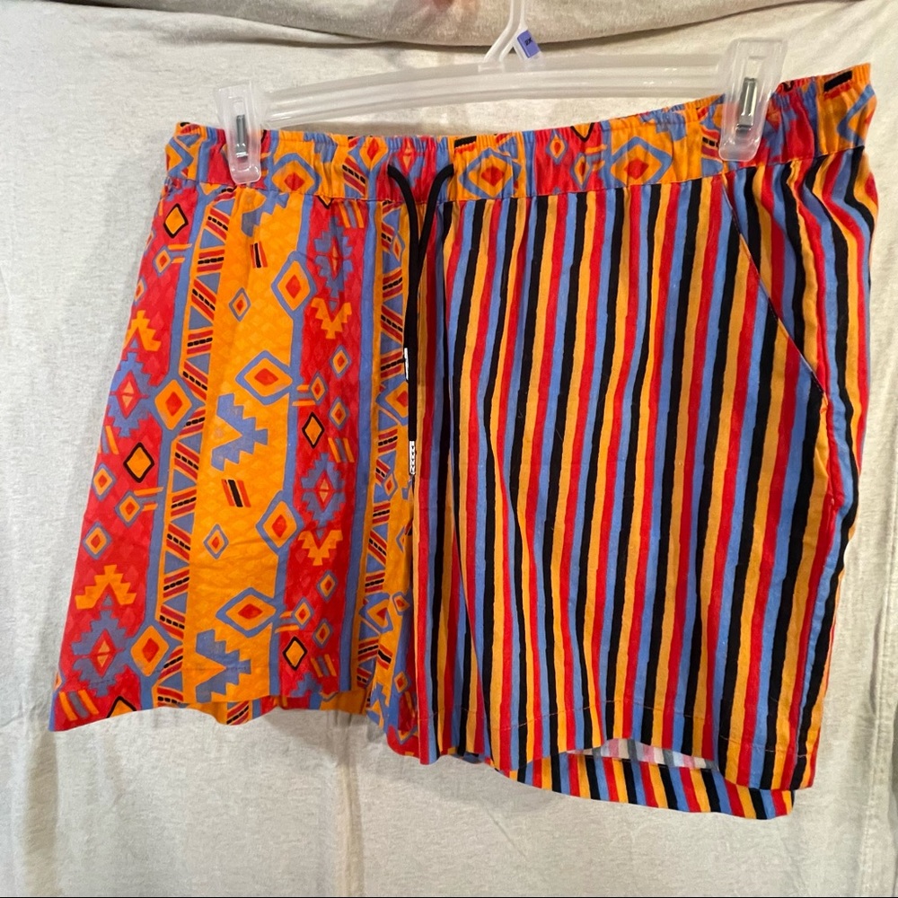 Abstract & Stripe Print Rave Shorts - ASOS Design